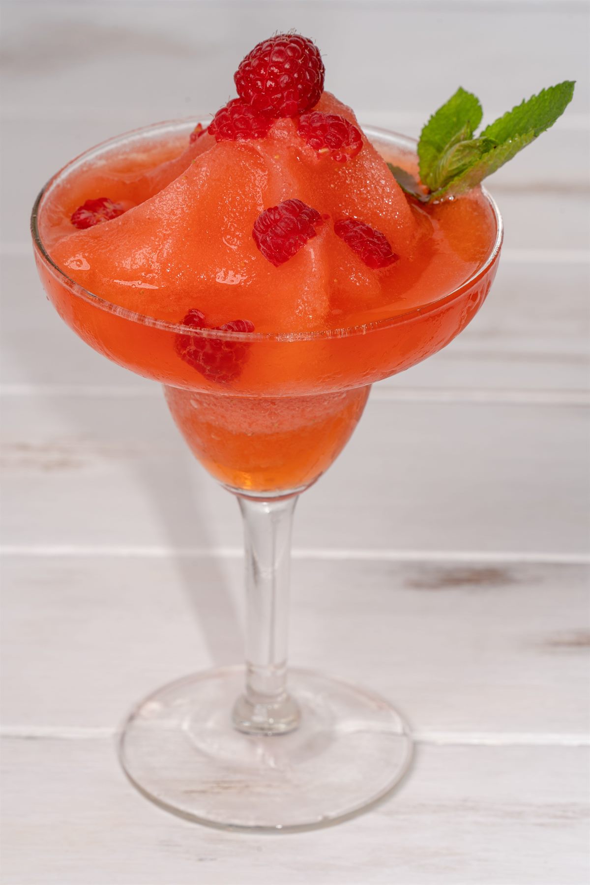 Frozen cocktail served in a coupe