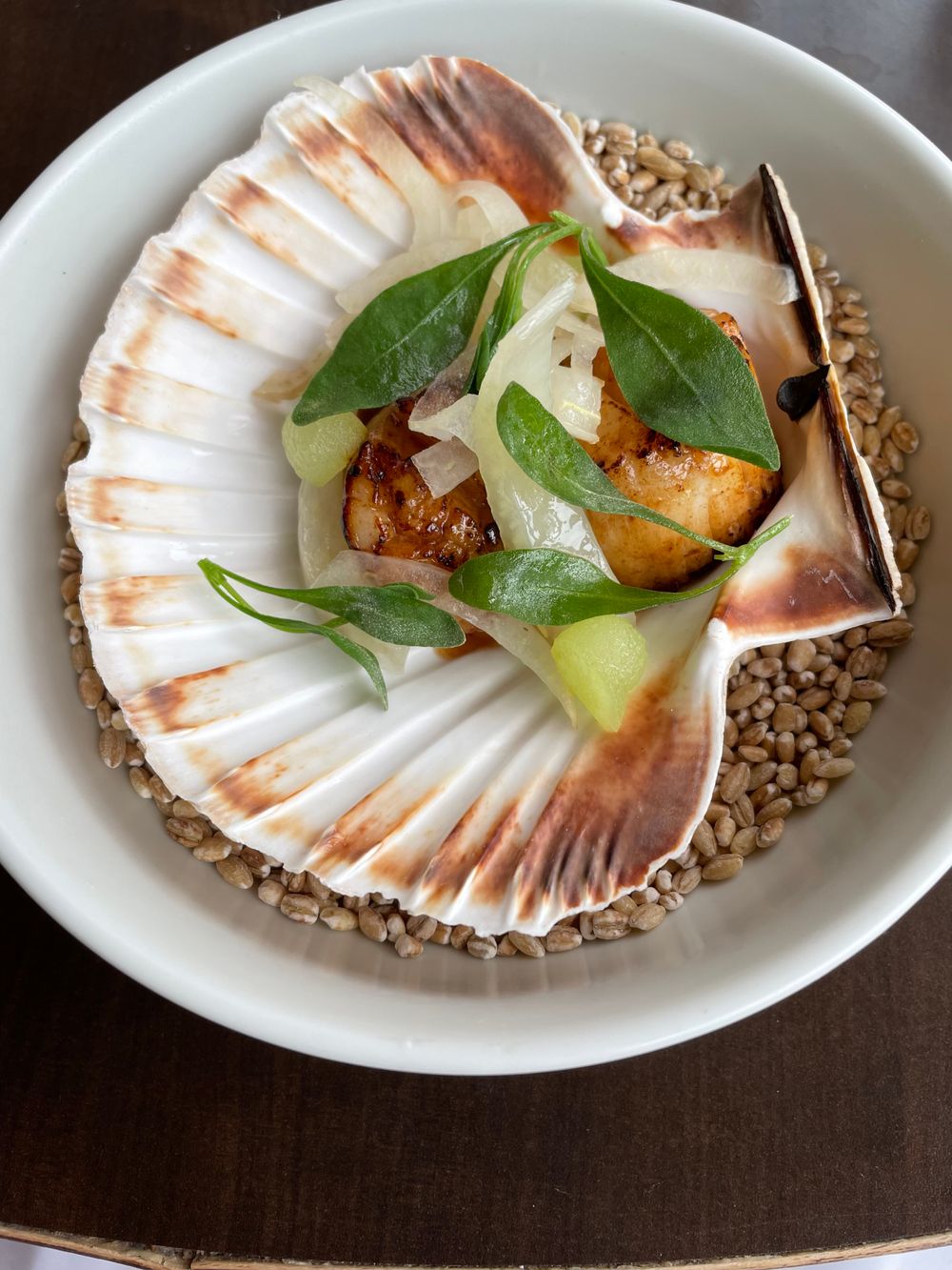 Plated seafood dish